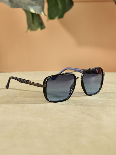 Blue & Black Square UV-Protected Sunglasses