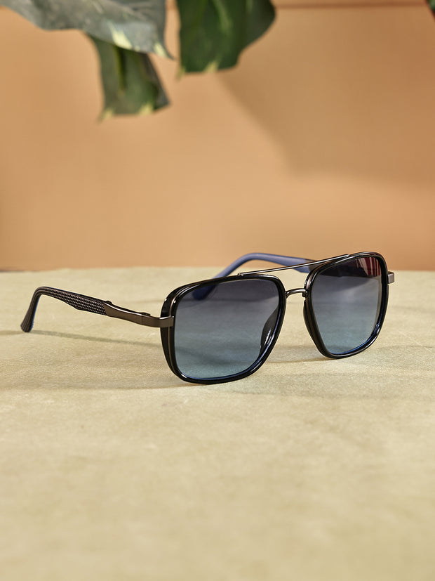 Blue & Black Square UV-Protected Sunglasses