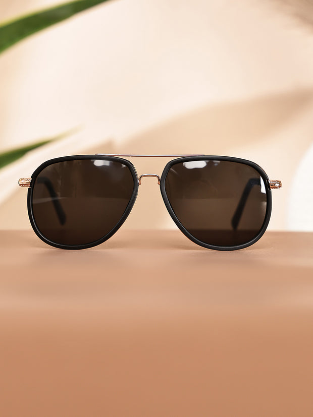Stylish Unisex Gold & Blue  Aviator Sunglasses