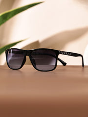 Unisex Blue Rectangular Sunglasses with UV Protection