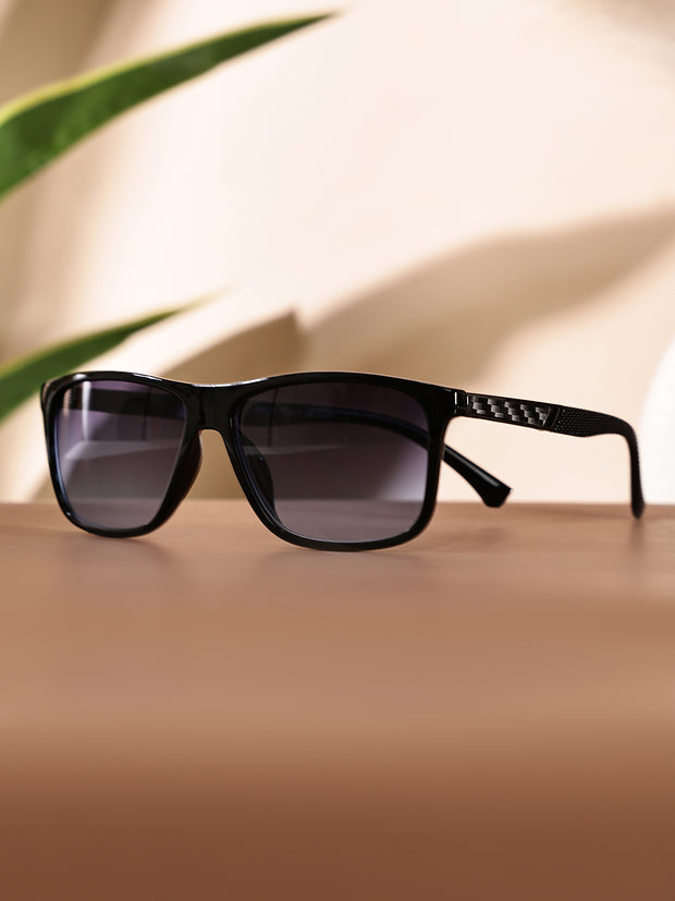 Unisex Blue Rectangular Sunglasses with UV Protection