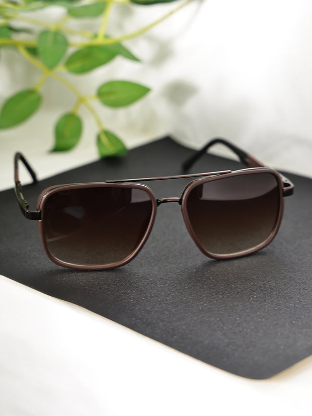 Brown Square UV-Protected Sunglasses