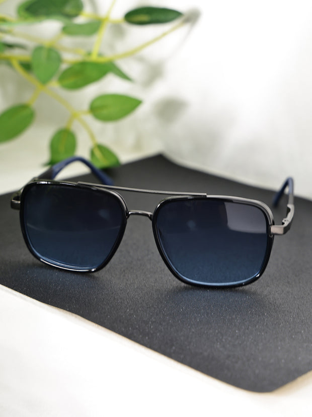 Blue & Black Square UV-Protected Sunglasses