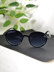 Unisex Blue Round Sunglasses with UV Protection