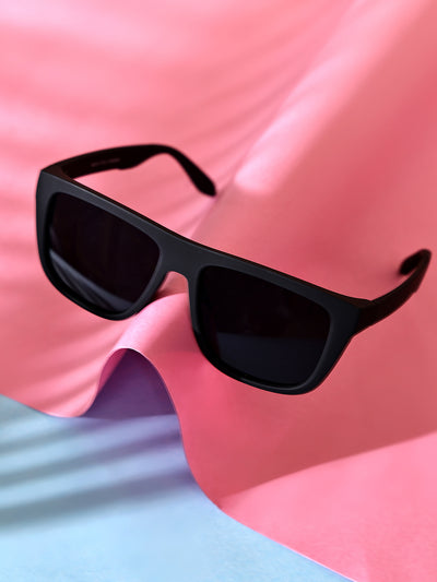 Black Square Sunglasses with UV Protection