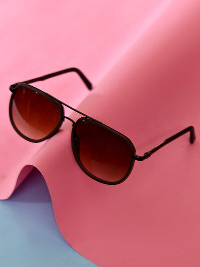 Stylish Unisex Brown Aviator Sunglasses