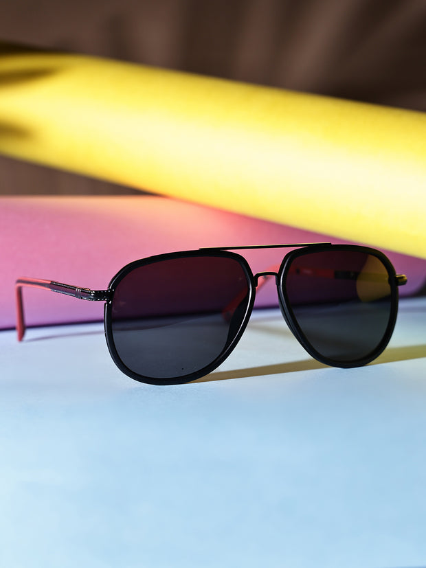 Stylish Unisex Black Aviator Sunglasses