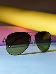 Unisex Green Polorized Aviator Sunglasses