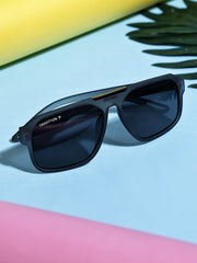 Grey Aviator Square Polarized Sunglasses for Men & Women