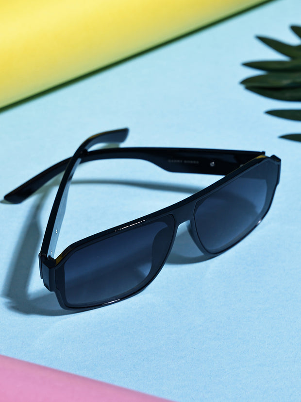 Unisex Black Square Sunglasses with UV Protection