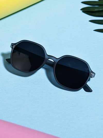 Classic Grey UV-Protected Gradient Square Sunglasses for Unisex