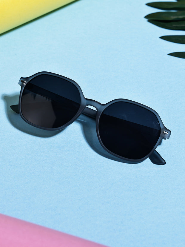 Classic Grey UV-Protected Gradient Square Sunglasses for Unisex