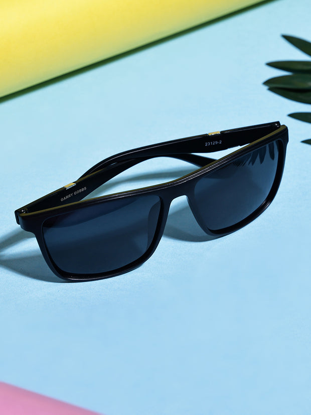 Black Tinted Rectangular UV-Protected Sunglasses for Men & Women