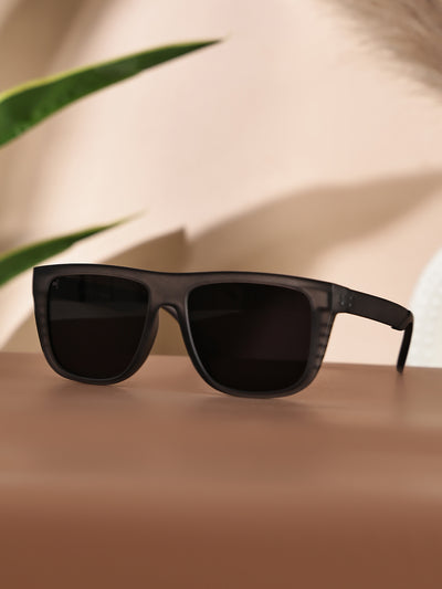 Grey Square Sunglasses with UV Protection