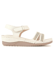 Get Glamr Women White Comfort Sandals