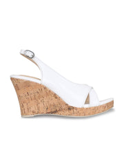 Women White Solid Wedge Sandals