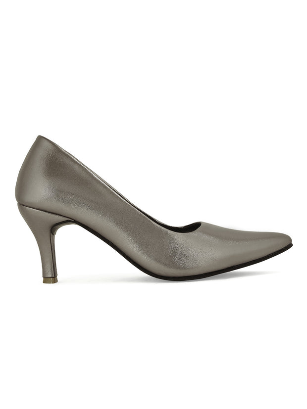 Women Stylish Grey Stilettos Pumps