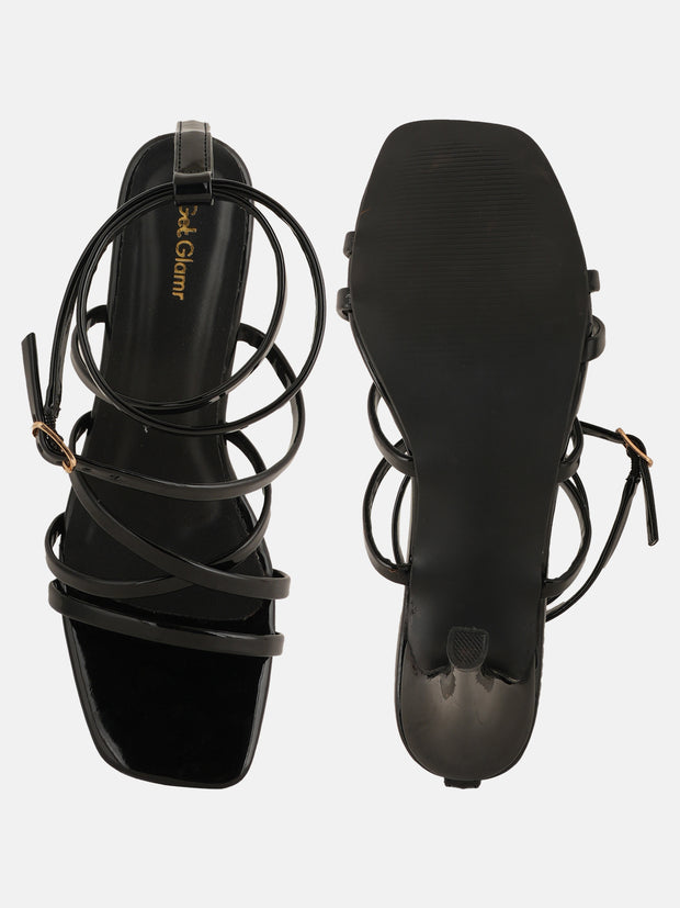 Get Glamr Women Strap Detail Stiletto Heel Sandals