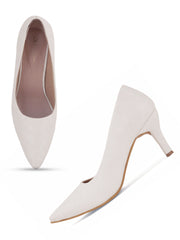 Women Stylish White Stilettos Pumps