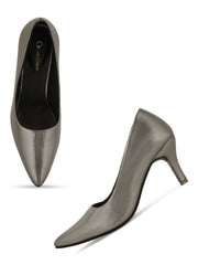 Women Stylish Grey Stilettos Pumps