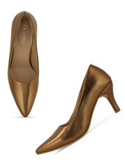 Women Stylish Copper Stilettos Pumps