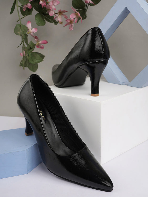 Women Stylish Black Stilettos Pumps