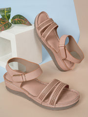Get Glamr Women Peach Comfort Sandals