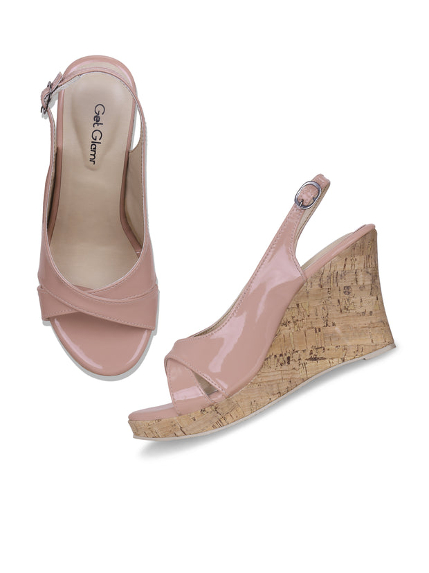 Women Pink Solid Wedge Sandals