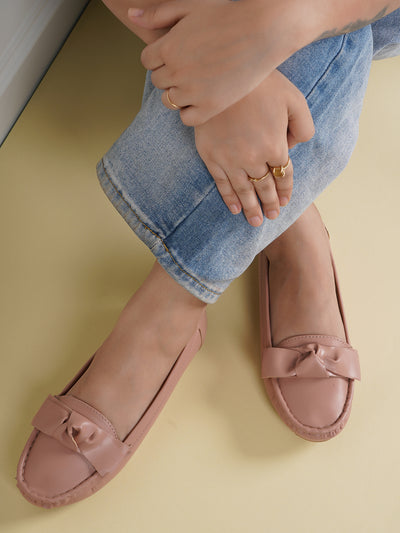 Get Glamr Women Peach Loafers