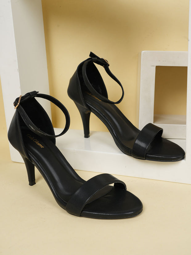 Get Glamr Women Solid Open Toe Leather Sandals