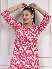 Get Glamr Abstract Printed Pure Cotton Co-Ord Set