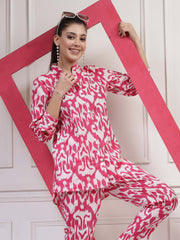 Get Glamr Abstract Printed Pure Cotton Co-Ord Set