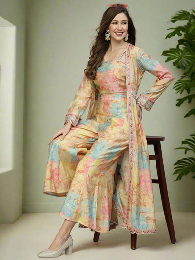 Get Glamr Designer Ethnic Co-ord Set with Shrug.