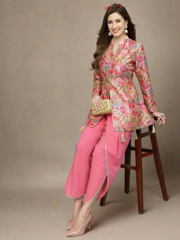 Women Designer Ethnic Dhoti Dress Pink Women Designer Ethnic Dhoti Dress Pink