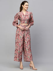 Get Glamr Printed Top With Palazzo Co-Ord Set