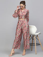 Get Glamr Printed Top With Palazzo Co-Ord Set