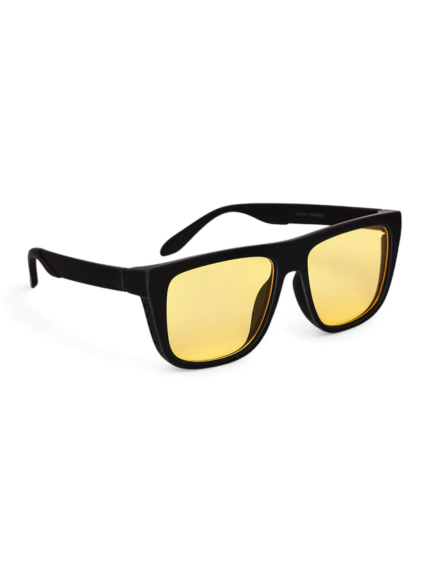 Yellow Square Sunglasses with UV Protection