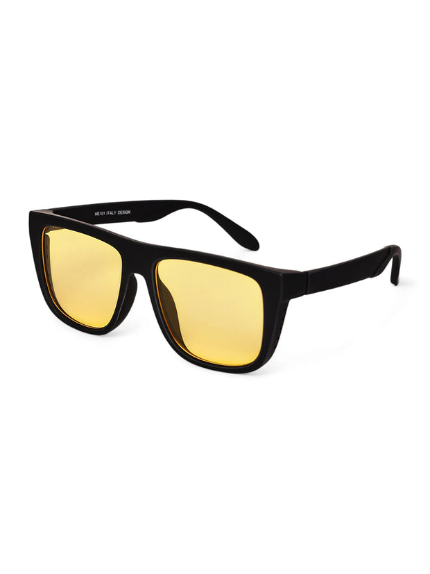 Yellow Square Sunglasses with UV Protection