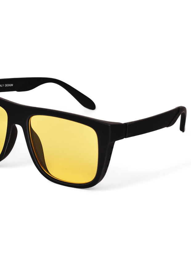 Yellow Square Sunglasses with UV Protection