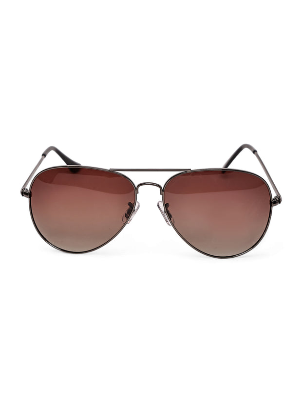 Unisex Brown Polorized Aviator Sunglasses