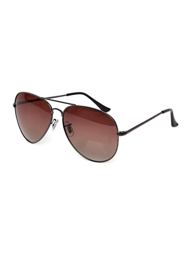 Unisex Brown Polorized Aviator Sunglasses
