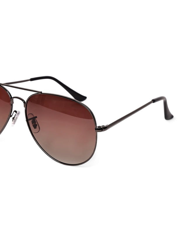 Unisex Brown Polorized Aviator Sunglasses
