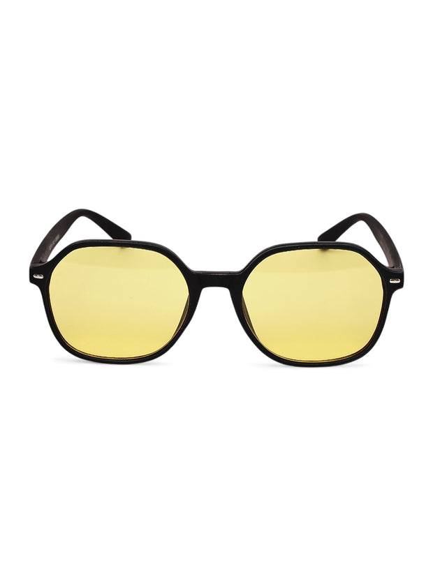 Classic Yellow UV-Protected Gradient Square Sunglasses for Unisex