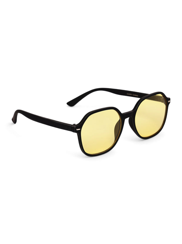 Classic Yellow UV-Protected Gradient Square Sunglasses for Unisex