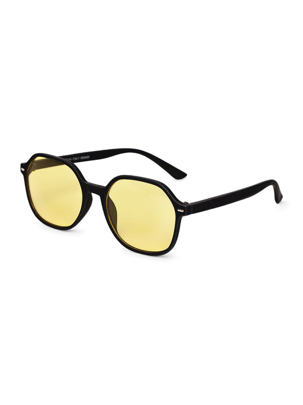 Classic Yellow UV-Protected Gradient Square Sunglasses for Unisex