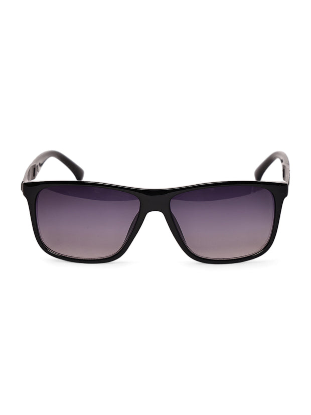 Unisex Black Rectangular Sunglasses with UV Protection