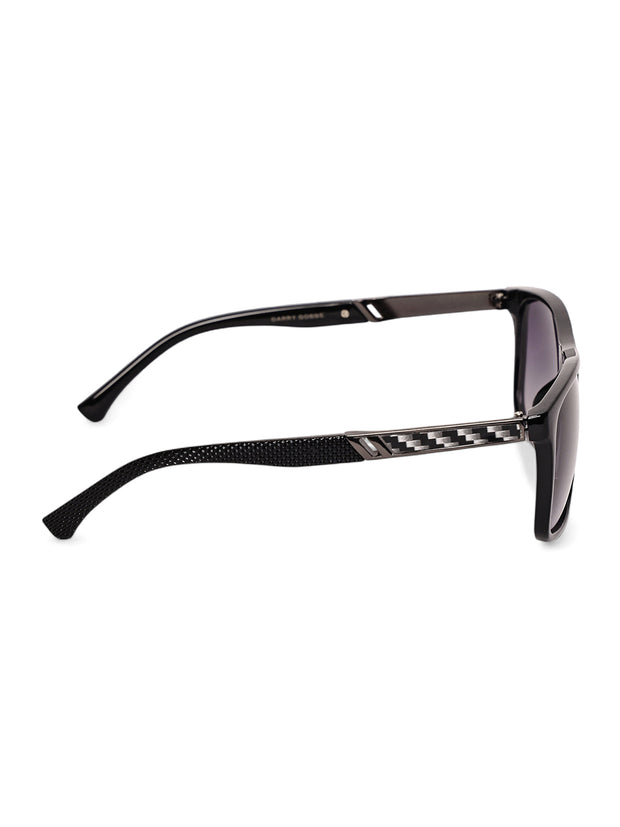 Unisex Black Rectangular Sunglasses with UV Protection