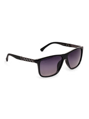 Unisex Black Rectangular Sunglasses with UV Protection