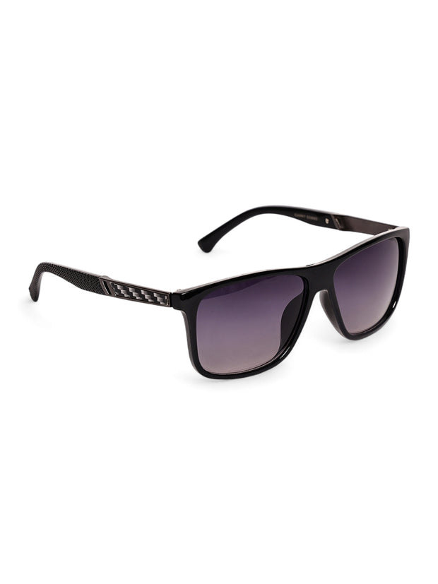 Unisex Black Rectangular Sunglasses with UV Protection