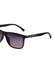 Unisex Black Rectangular Sunglasses with UV Protection